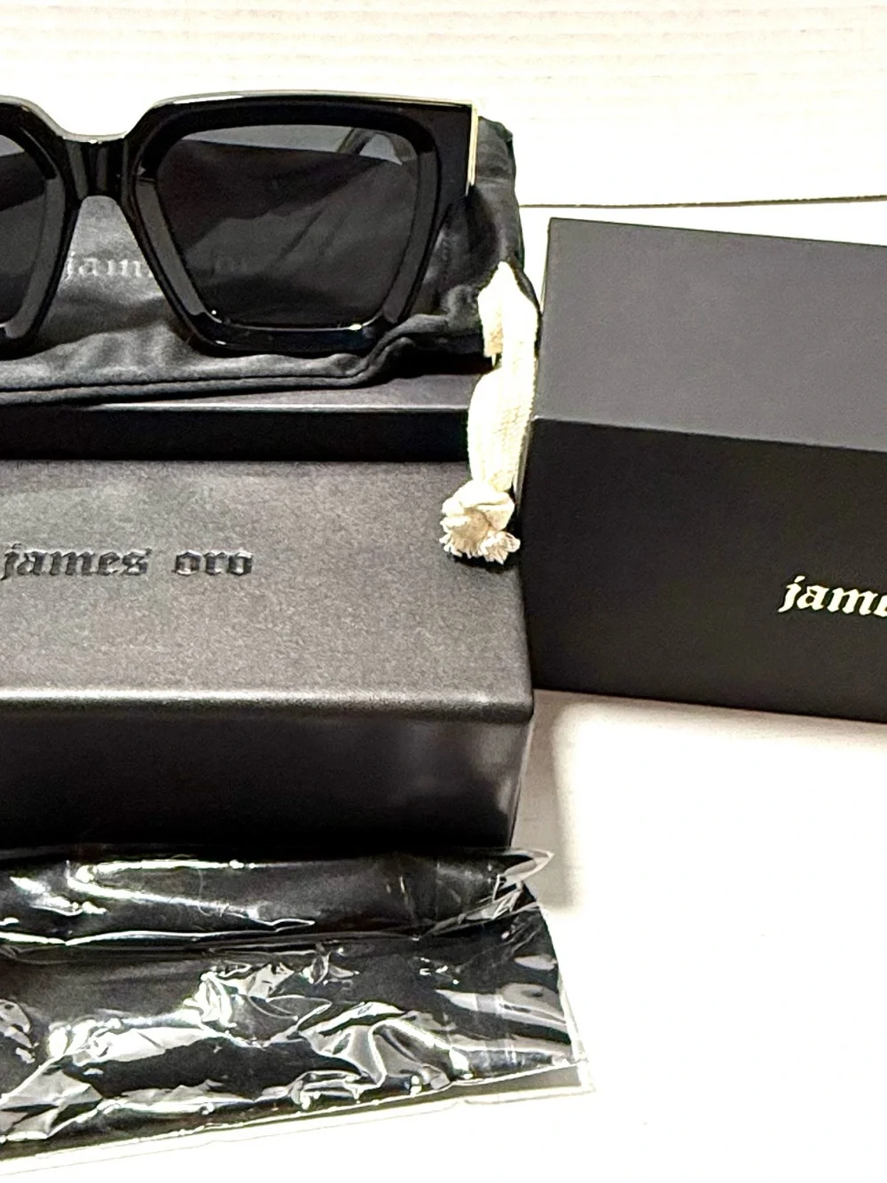 New James pro “hunnids” gloss black black lens sunglasses